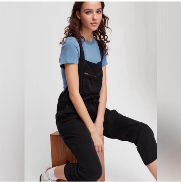 Wilfred Pants - Wilfred Free Aritzia Valletta Black Crop Overalls Size S Small Boho Jumpsuit